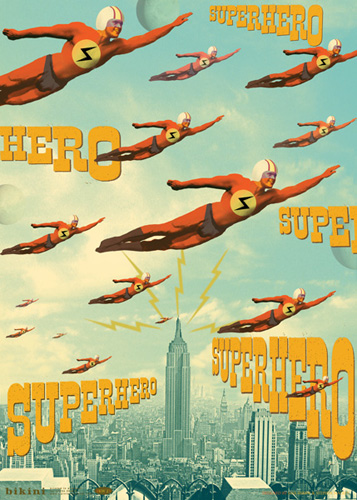 Superhero Man Poster Gift Wrap Superhero Man Poster Gift Wrap